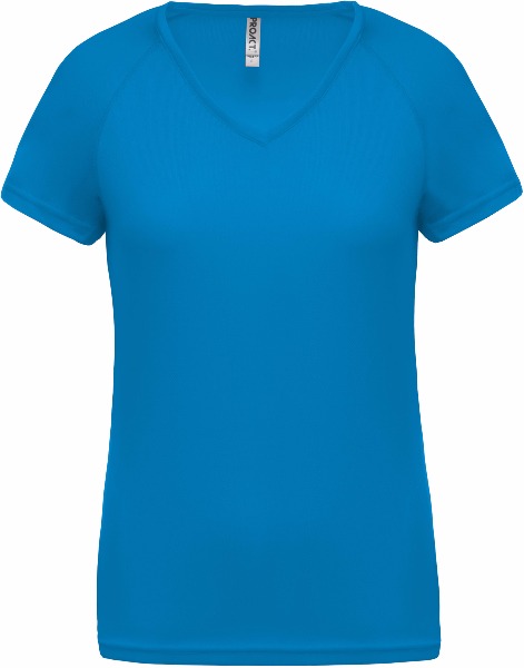 Tee shirt T-shirt De Sport Manches Courtes Col V Femme Pa477 2